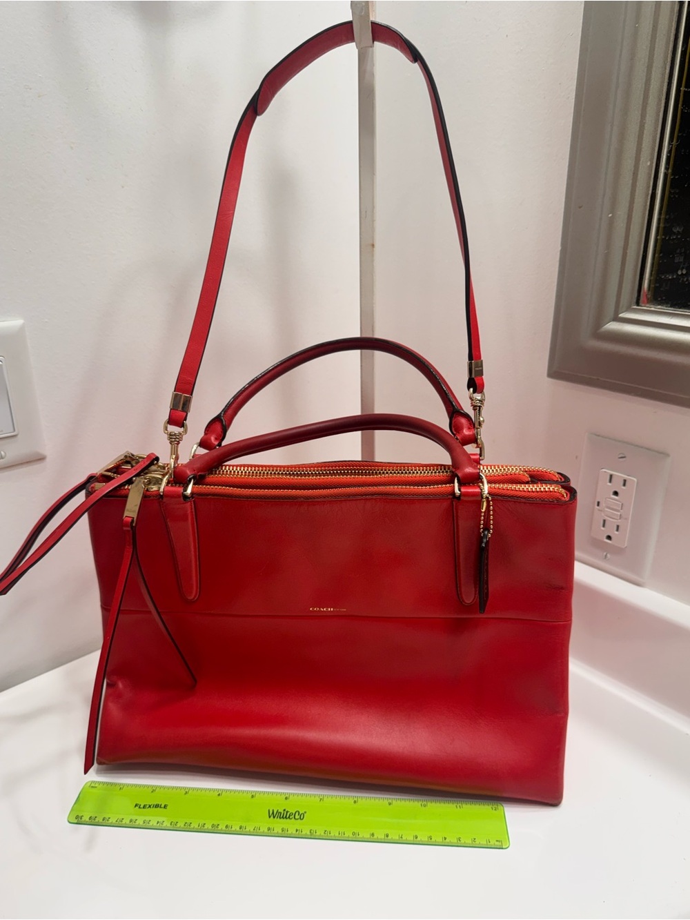 Coach Red Leather Borough Satchel #30348 Nov 2013